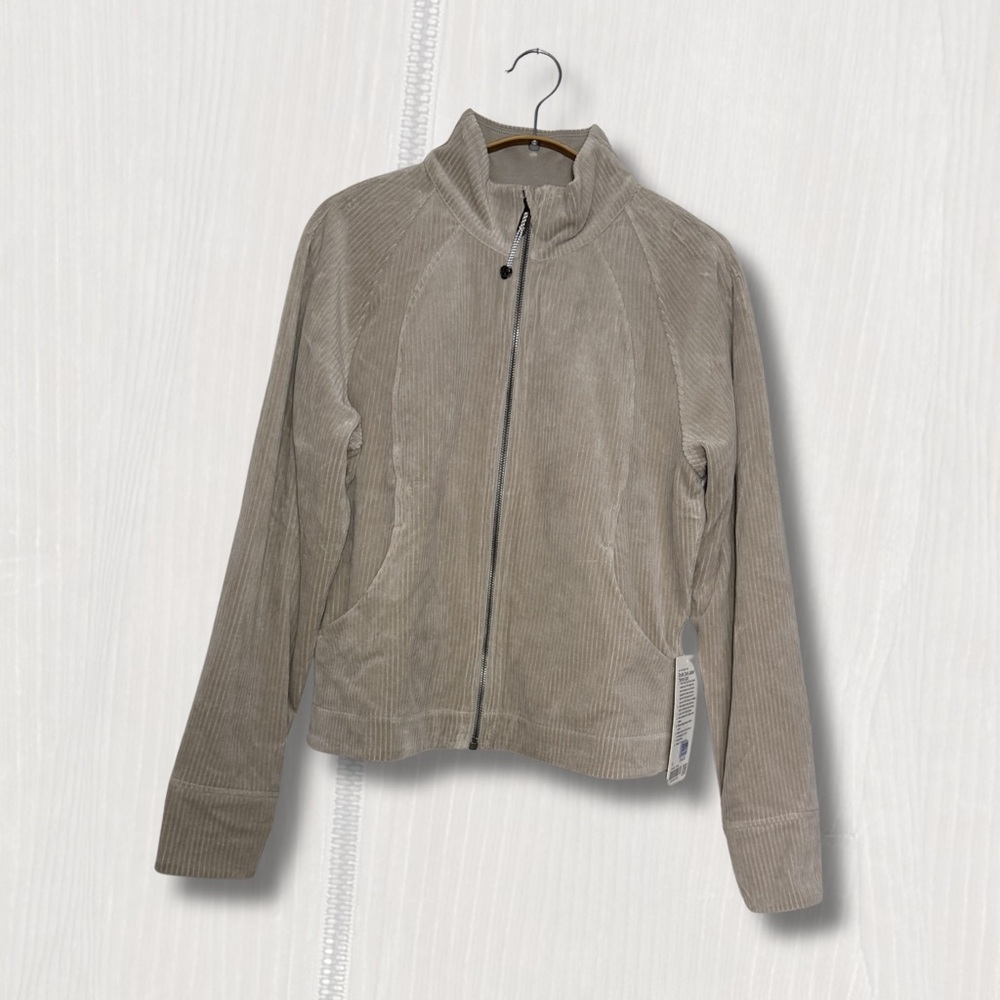 *Lululemon Scuba Track Jacket Velvet Cord in Raw Linen - Size 12